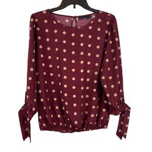 Metaphor Women 3/4 Sleeve Pullover Polka Dot Top Blouses Size M